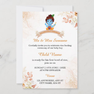 Carte d'invitation Little Krishna Annaprashan