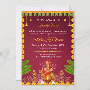 Carte d'invitation Mata Ki Chowki