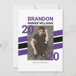 Carte d'invitation moderne Varsity Photo Grad