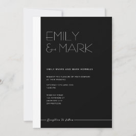 Carte d'invitation monochrome minimaliste moderne 