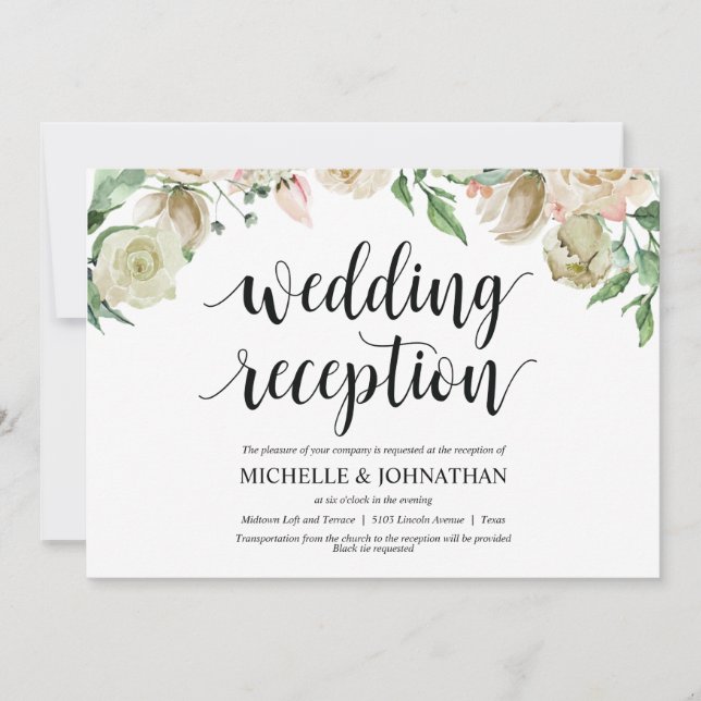 Carte d'invitation Neutral Spring Wedding (Devant)