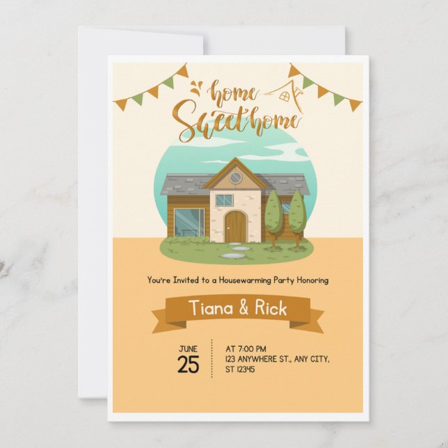 Carte d'invitation Orange Invitation (Devant)