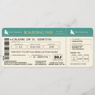 carte d'invitation originale pour le 30e anniversa