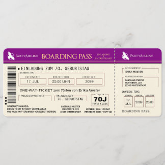 carte d'invitation originale pour les 70 ans