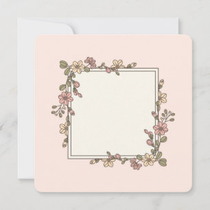 Carte d'invitation ou de voeux pour cadre floral v