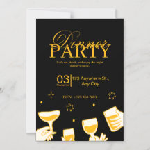 Carte d'invitation personnalisable pour dîner