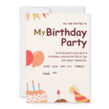 Carte d'invitation personnalisée pour la fête d'an