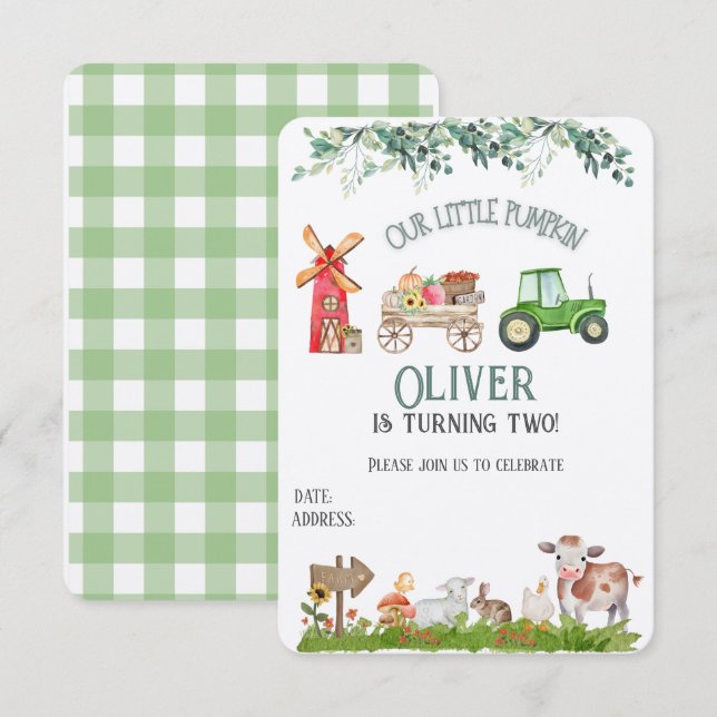 Carte d'invitation personnalisée pour l'anniversai (Devant / Derrière)