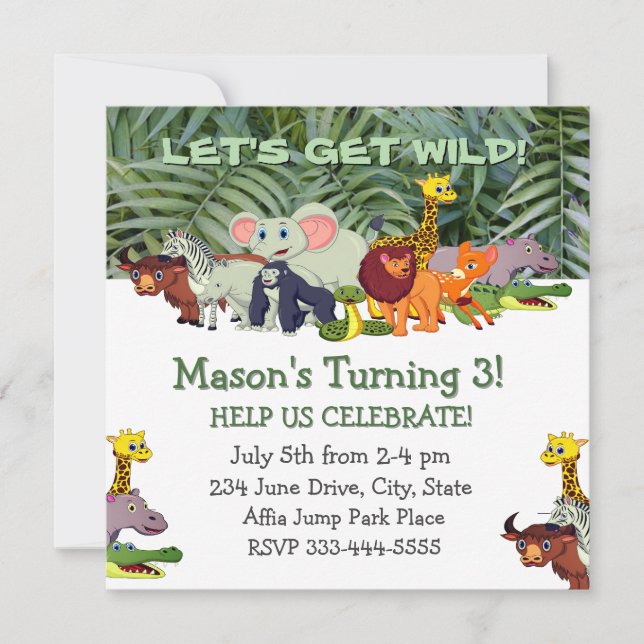 Carte d'invitation personnalisée pour l'anniversai (Devant)