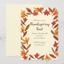 Carte d'invitation personnalisée Thanksgiving Wate
