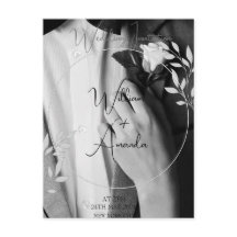 Carte d'invitation photo noir, blanc, pour toujour