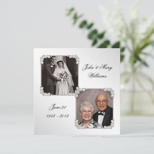 Carte d'invitation photo pour le 60e anniversaire  (Debout devant)