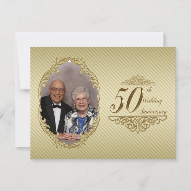 Carte d'invitation photo pour les 50 ans de mariag (Devant)