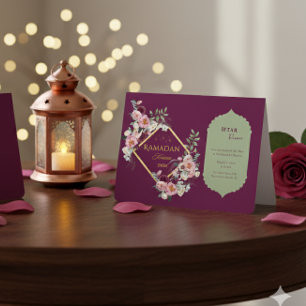 Carte d'invitation pliée florale Ramadan Kareem 20
