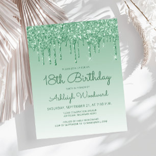 Carte d'invitation pour 18e anniversaire Budget Gl