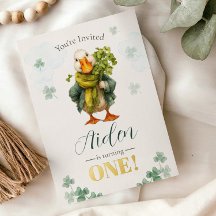 Carte d'invitation pour 1er anniversaire - St. Pat
