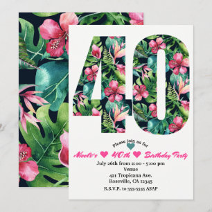 Carte d'invitation pour 40 40ème quarante ans fête