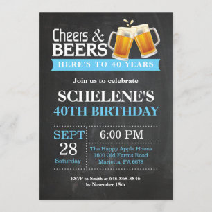 Carte d'invitation pour 40e anniversaire