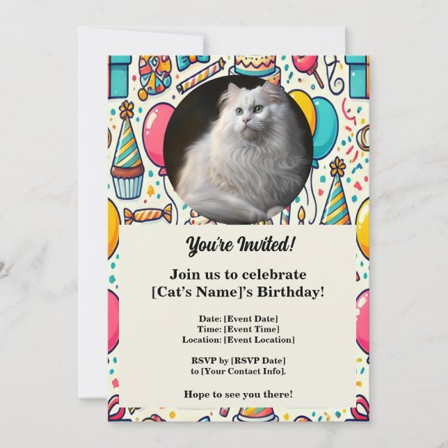 Carte d'invitation pour animaux de compagnie perso (Devant)