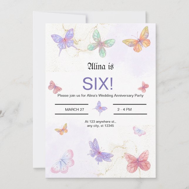 Carte d'invitation pour anniversaire de mariage (Devant)