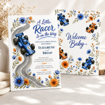 Carte d'invitation pour Baby Shower Little Racer F
