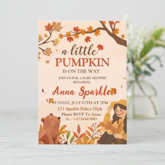 Carte d'invitation pour Baby Shower Petit Citrouil