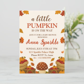 Carte d'invitation pour Baby Shower Petit Citrouil