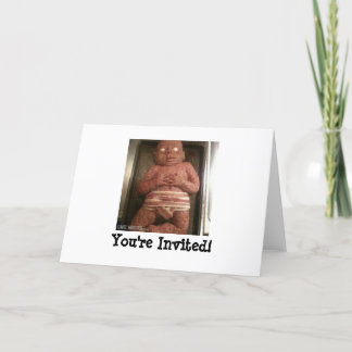 Carte d'invitation pour bébé pain de viande