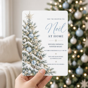 Carte d'invitation pour dîner de Noël au thème d'a