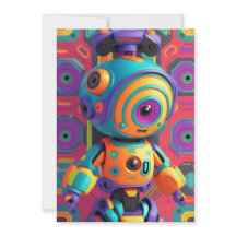 Carte d'invitation pour enfants Dinosaure Robot Li