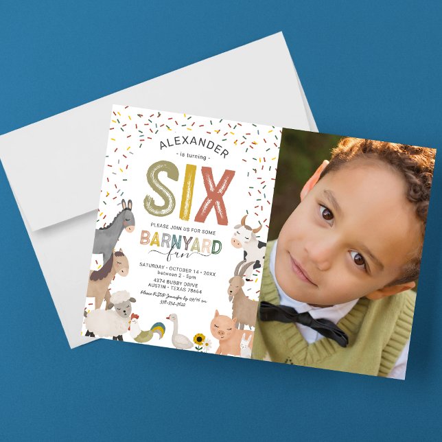 Carte d'invitation pour la 6e fête d'anniversaire  (Créateur téléchargé)