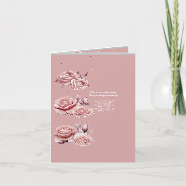 carte d'invitation pour la baby shower d'une fille (Devant)