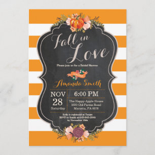 Carte d'invitation pour la douche nuptiale automne