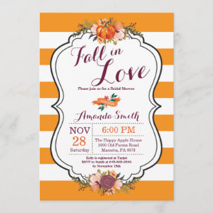 Carte d'invitation pour la douche nuptiale automne