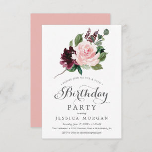 Carte d'invitation pour la fête d'anniversaire de 