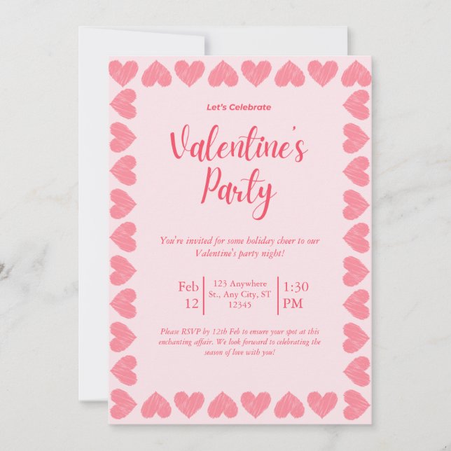 Carte d'invitation pour la fête de la Saint-Valent (Devant)