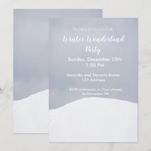 Carte d'invitation pour la fête d'hiver au pays de