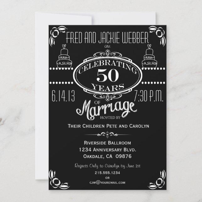 Carte d'invitation pour la fête du 50e anniversair (Devant)