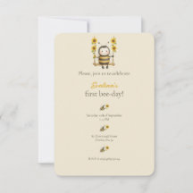 Carte d'invitation pour la première fête d'anniver