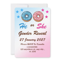 Carte d'invitation pour la révélation du sexe du b