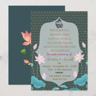 Carte d'invitation pour la soirée Sangeet de maria