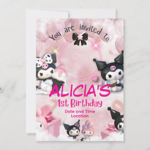 Carte d'invitation pour l'anniversaire de Kuromi
