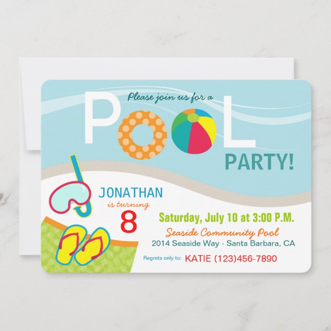 Carte d'invitation pour l'anniversaire de la fête  (Devant)