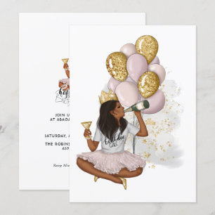 Carte d'invitation pour l'anniversaire de la fille