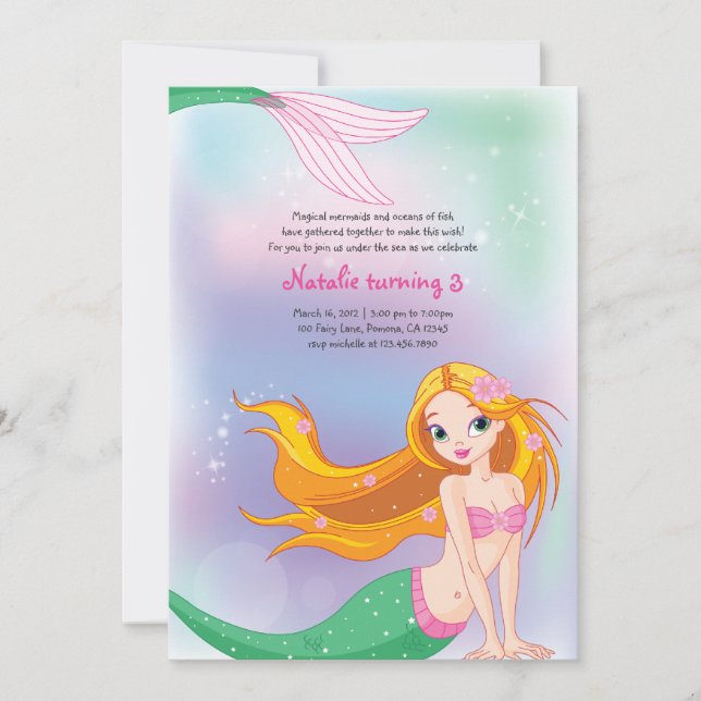 Carte d'invitation pour l'anniversaire de la Sirèn (Devant)