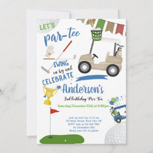 Carte d'invitation pour l'anniversaire du golf