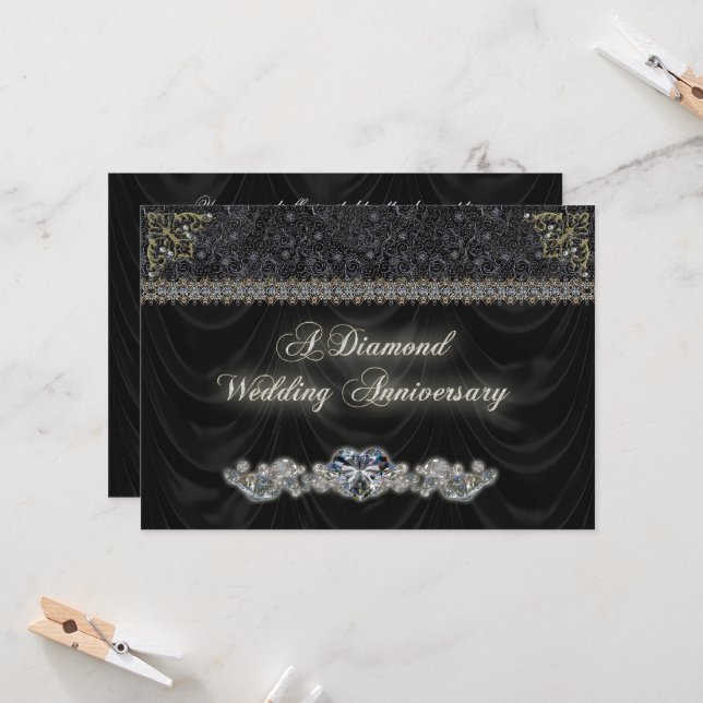 Carte d'invitation pour l'anniversaire du Mariage  (Devant/Arrière en situation)