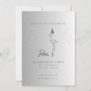 Carte d'invitation pour le 1er anniversaire d'un b