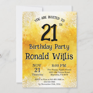 Carte d'invitation pour le 21e anniversaire