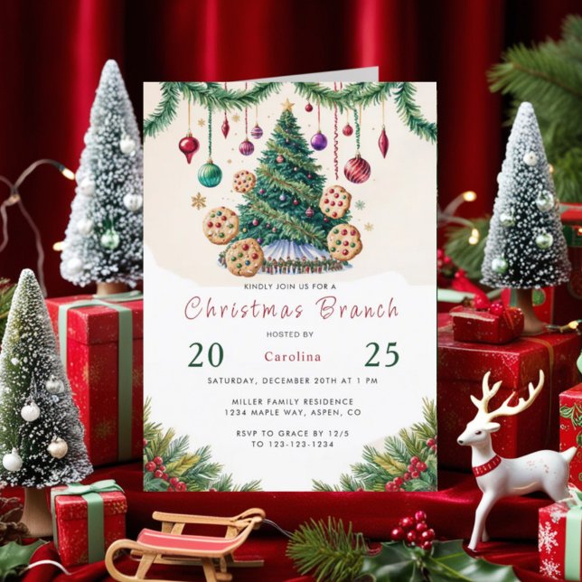 Carte d'invitation pour le brunch de Noël - Brunch (Créateur téléchargé)